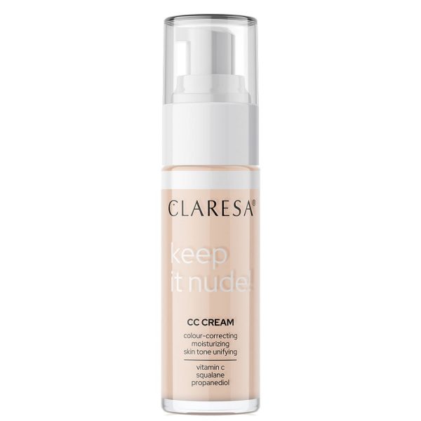 Claresa Keep It Nude! nawilżający krem-podkład wyrównujący koloryt cery 101 Light 33g
