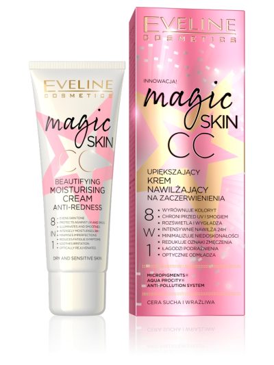 Eveline Cosmetics Magic Skin CC upiększający krem nawilżający na zaczerwienienia 50ml
