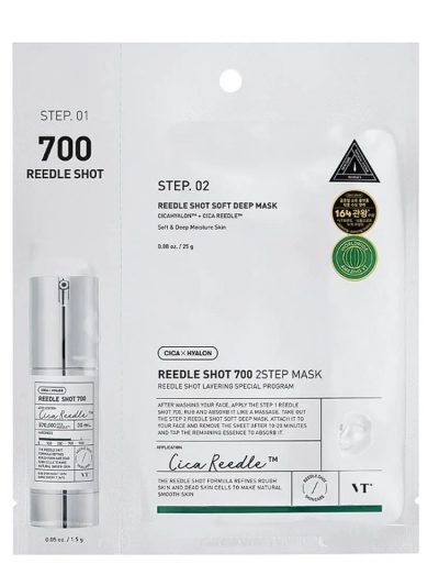 VT Cosmetics Reedle Shot 700 2Step Mask dwuetapowy zabieg z technologią mikroigieł 26.5g