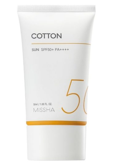 Missha All Around Safe Block Cotton Sun SPF50+PA++++ lekki krem ochronny z filtrem mineralnym 50ml