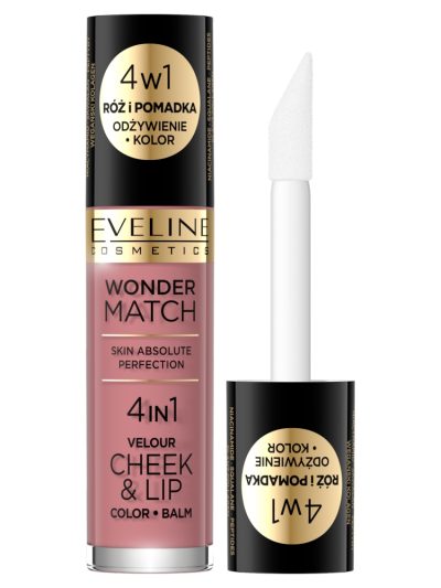 Eveline Cosmetics Wonder Match Velour Cheek&Lip róż i pomadka w płynie 02 4.5ml