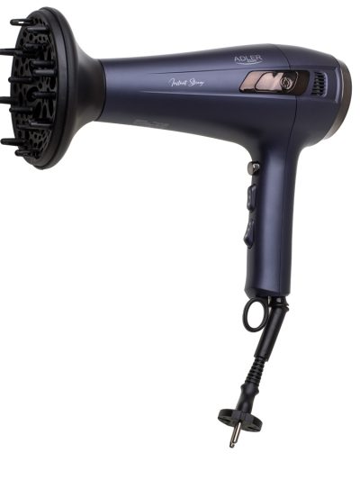 Adler Suszarka do włosów ze zwijanym przewodem + dyfuzor 2400W AD 2273 Fioletowa