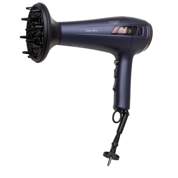Adler Suszarka do włosów ze zwijanym przewodem + dyfuzor 2400W AD 2273 Fioletowa