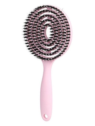 Ecarla Szczotka z włosiem do masażu i rozczesywania włosów Różowa