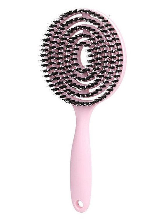 Ecarla Szczotka z włosiem do masażu i rozczesywania włosów Różowa