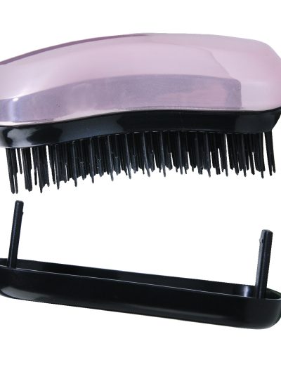 Inter Vion Brush & Go kompaktowa szczotka do włosów z nakładką Metaliczny Róż