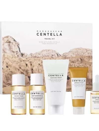 SKIN1004 Madagascar Centella Travel Kit zestaw olejek oczyszczający 30ml + pianka oczyszczająca 20ml + tonik do twarzy 30ml + serum do twarzy 30ml + krem do twarzy 30ml
