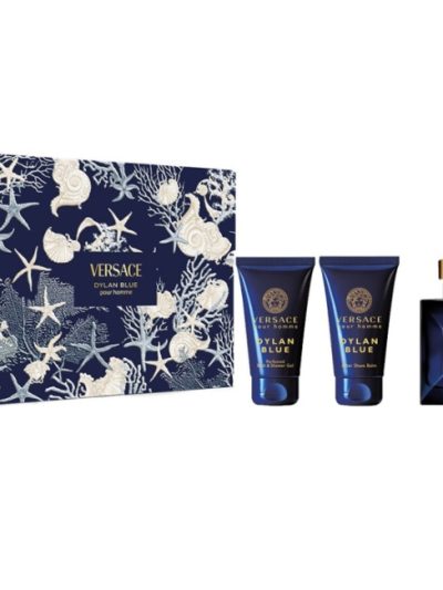 Versace Pour Homme Dylan Blue zestaw woda toaletowa 50ml + żel pod prysznic 50ml + balsam po goleniu 50ml