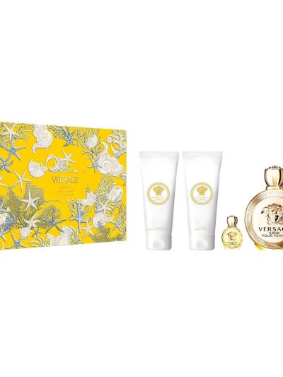 Versace Eros Pour Femme zestaw woda perfumowana 100ml + żel pod prysznic 100ml + balsam do ciała 100ml + miniatura wody perfumowanej 5ml