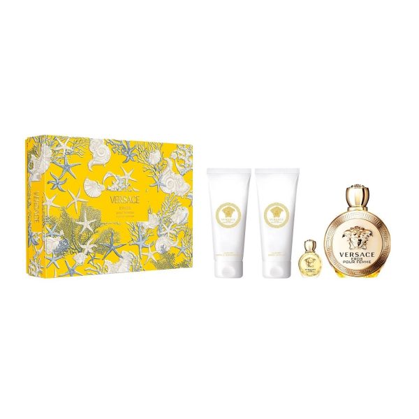 Versace Eros Pour Femme zestaw woda perfumowana 100ml + żel pod prysznic 100ml + balsam do ciała 100ml + miniatura wody perfumowanej 5ml