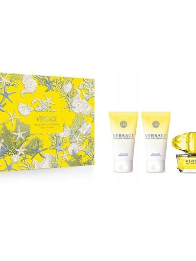 Versace Yellow Diamond zestaw woda toaletowa 50ml + żel pod prysznic 50ml + balsam do ciała 50ml