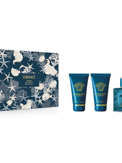 Versace Eros Pour Homme zestaw woda toaletowa 50ml + żel pod prysznic 50ml + balsam po goleniu 50ml