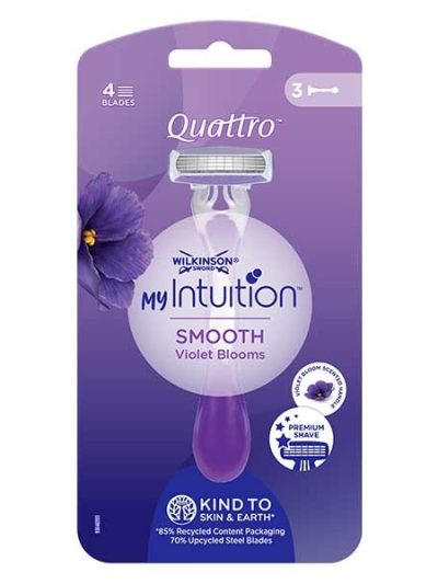 Wilkinson My Intuition Quattro Smooth Violet Bloom jednorazowe maszynki do golenia dla kobiet 3szt