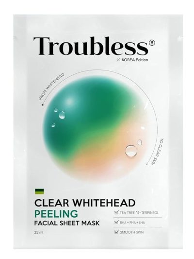 Troubless Clear Whitehead Peeling Facial Sheet Mask peelingująca maska w płachcie 25ml