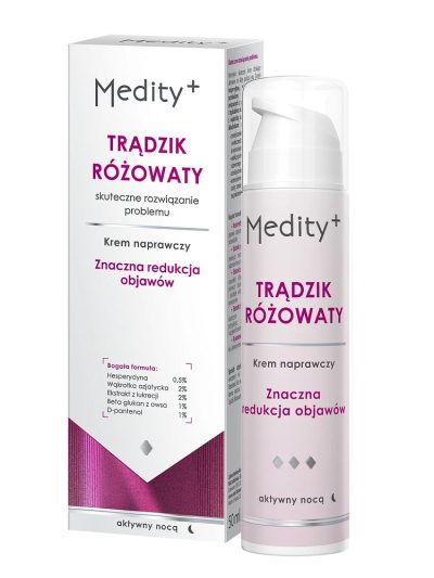 Medity+ Trądzik Różowaty krem naprawczy na noc 50ml