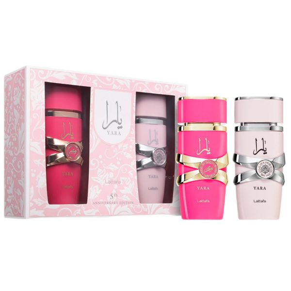 Lattafa 5th Anniversary Edition zestaw Yara woda perfumowana 100ml + Yara Candy woda perfumowana 100ml