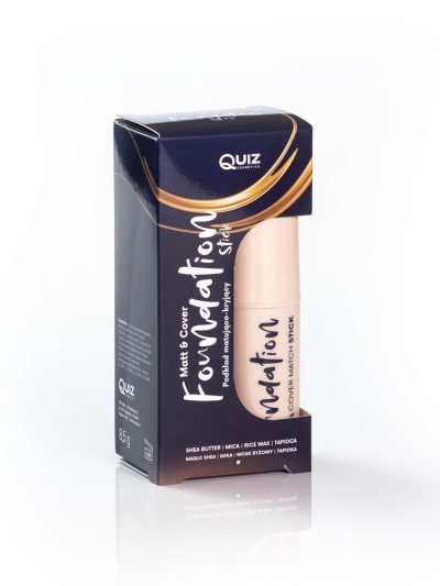 Quiz Cosmetics Matt & Cover Stick Foundation kryjący podkład w sticku wzbogacony olejem rycynowym i masłem shea Natural 7.5g