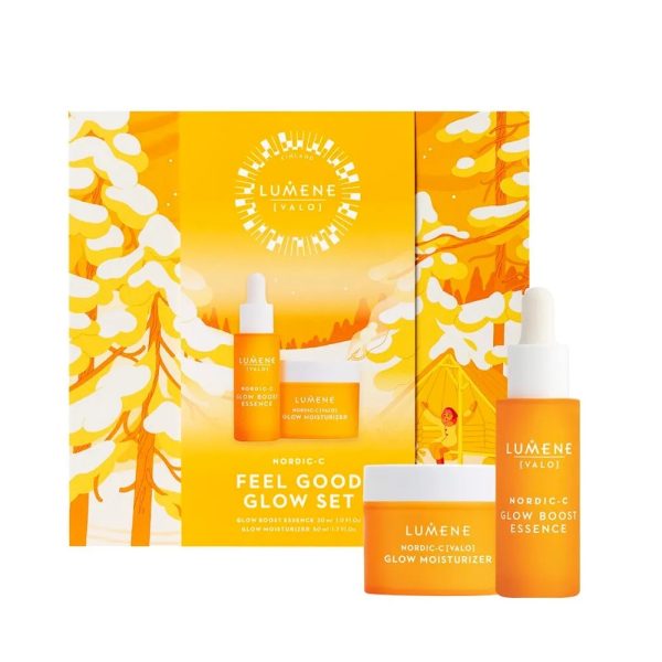 Lumene Nordic-C &lsqb;Valo&rsqb; Feel Good Glow Gift Set zestaw esencja do twarzy 30ml + krem do twarzy 50ml