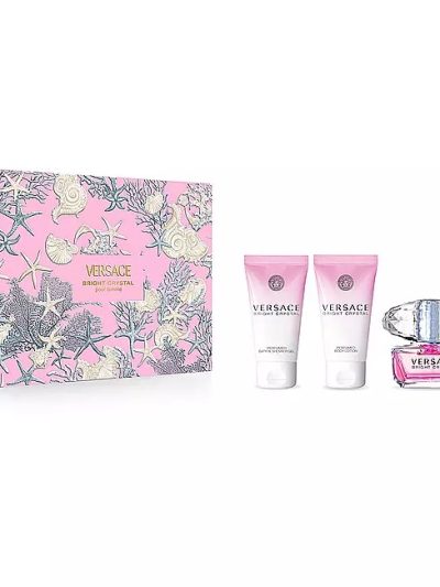 Versace Bright Crystal zestaw woda toaletowa 50ml + balsam do ciała 50ml + żel pod prysznic 50ml