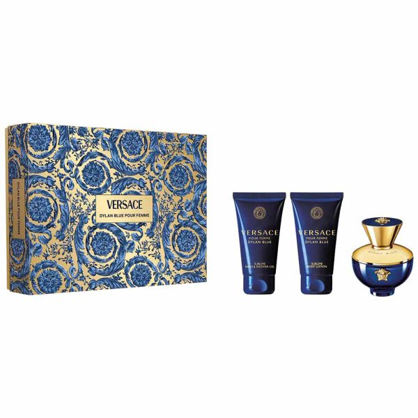 Versace Pour Femme Dylan Blue zestaw woda perfumowana 50ml + balsam do ciała 50ml + żel pod prysznic 50ml