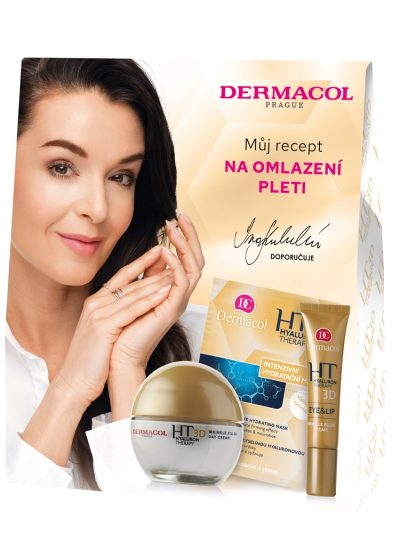 Dermacol Hyaluron Therapy zestaw remodelujący krem na dzień 50ml + krem remodelujący okolice oczu i ust 15ml + maska intensywnie nawilżająca 2x8g