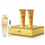 New Brand Luxury For Women zestaw woda perfumowana 100ml + balsam do ciała 130ml + żel pod prysznic 130ml + woda perfumowana 15ml