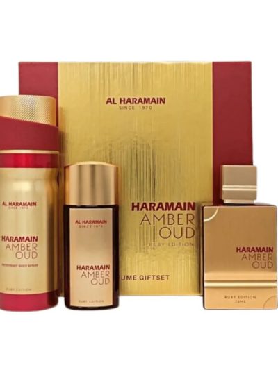 Al Haramain Amber Oud Ruby Edition zestaw woda perfumowana 75ml + woda perfumowana 30ml + dezodorant 200ml