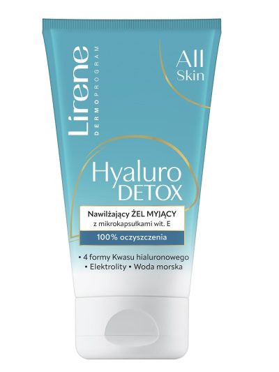 Lirene Hyaluro Detox nawilżający żel myjący z mikrokapsułkami witaminy E 150ml