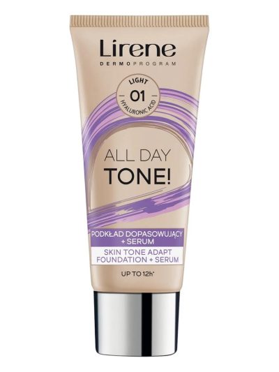 Lirene All Day Tone! podkład dopasowujący + serum 01 Light 30ml