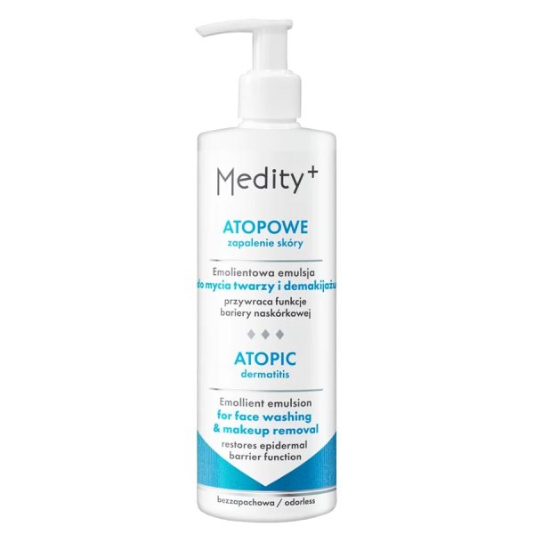 Medity+ Atopowe Zapalenie Skóry emolientowa emulsja do mycia twarzy i demakijażu 200ml