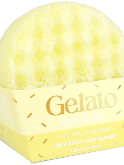 Bomb Cosmetics Gelato Body Buffer gąbka do mycia ciała Vanilla & Tonka Bean 200g