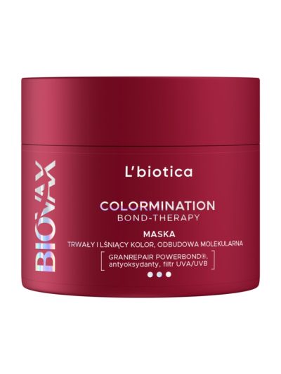 L'biotica Biovax Colormination Bond-Therapy maska odbudowująca wydłużająca trwałość koloru 200ml