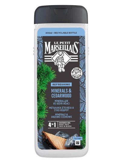 Le Petit Marseillais Żel pod prysznic 4w1 Minerały & Drzewo Cedrowe 400ml
