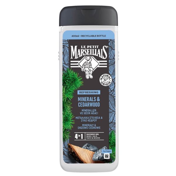 Le Petit Marseillais Żel pod prysznic 4w1 Minerały & Drzewo Cedrowe 400ml