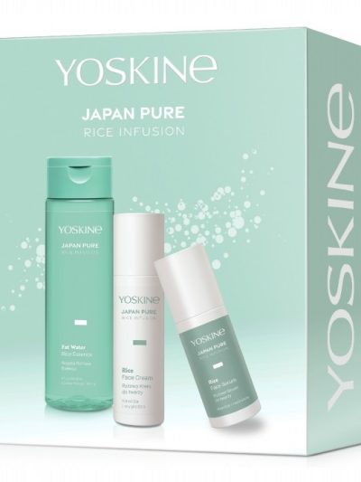 Yoskine Japan Pure Rice Infusion zestaw ryżowe serum do twarzy 30ml + ryżowy krem do twarzy 50ml + bogata ryżowa esencja do twarzy 200ml