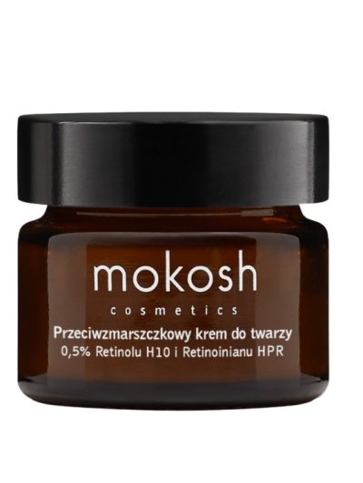 Mokosh Przeciwzmarszczkowy krem do twarzy 0.5% retinolu H10 i retinoinianu HPR Róża z jagodą 15ml