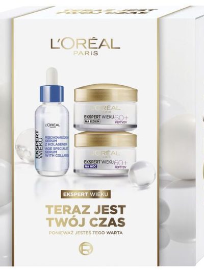 L'Oreal Paris Ekspert Wieku 60+ zestaw serum do twarzy 30ml + krem na dzień 50ml + krem na noc 50ml