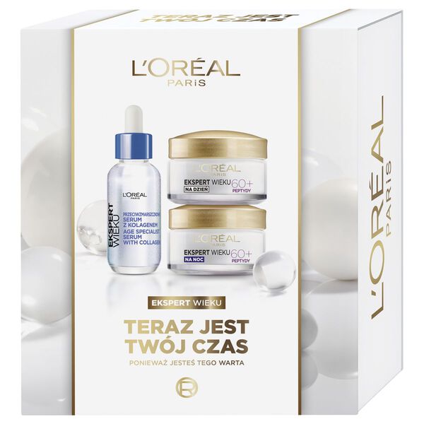 L'Oreal Paris Ekspert Wieku 60+ zestaw serum do twarzy 30ml + krem na dzień 50ml + krem na noc 50ml