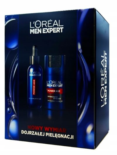 L'Oreal Paris Men Expert Power Age zestaw rewitalizujący krem nawilżający 50ml + serum z kwasem hialuronowym 30ml