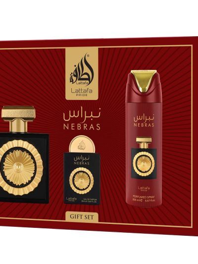 Lattafa Nebras zestaw woda perfumowana 100ml + woda perfumowana 20ml + dezodorant 200ml