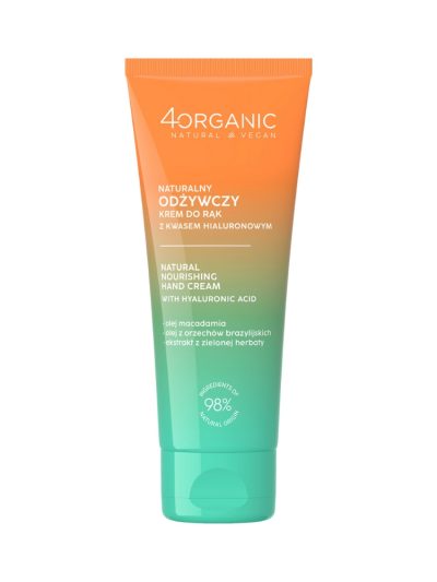 4organic Naturalny odżywczy krem do rąk z kwasem hialuronowym 75ml
