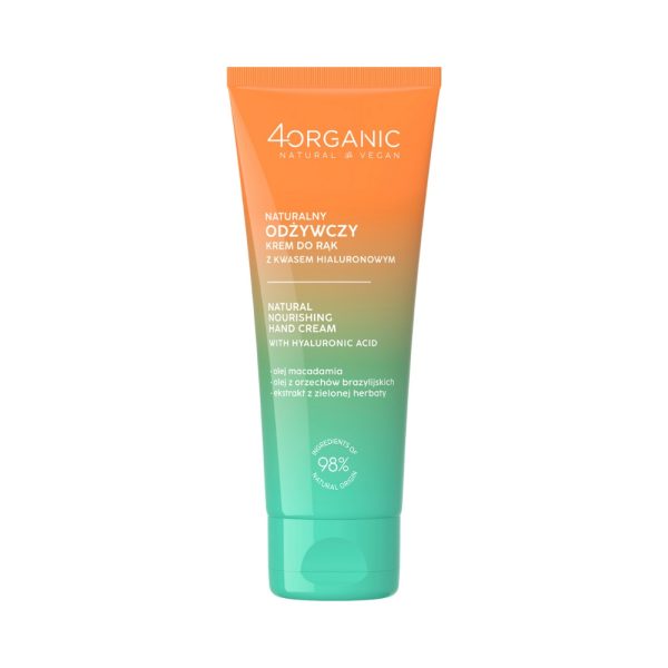 4organic Naturalny odżywczy krem do rąk z kwasem hialuronowym 75ml