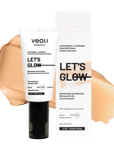 Veoli Botanica Let's Glow rozświetlająco-nawilżający krem BB do skóry suchej i normalnej 3.0 W Golden Beige 30ml