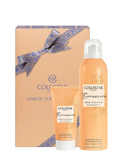 Collistar Unbox Your Wellness zestaw żel-mus pod prysznic 200ml + puszysty krem do ciała 50ml