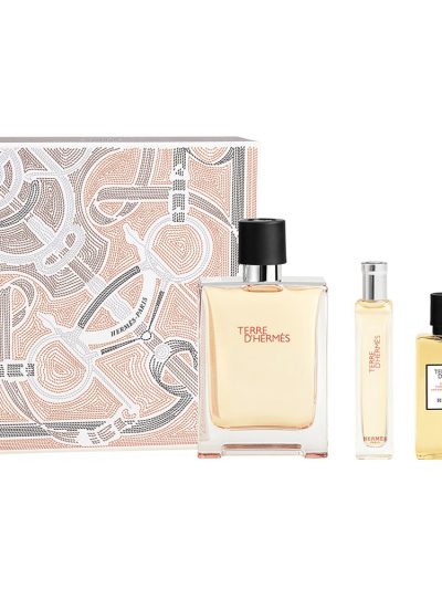 Terre D'Hermes zestaw woda toaletowa spray 100ml + woda toaletowa spray 15ml + żel pod prysznic 40ml