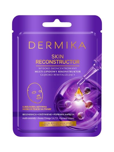 Dermika Skin Reconstructor wysoko skoncentrowany multi-lipidowy rekonstruktor głęboko rewitalizujący maska w płacie 1szt