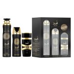 Lattafa Asad zestaw woda perfumowana 100ml + dezodorant 200ml + odświeżacz powietrza 300ml