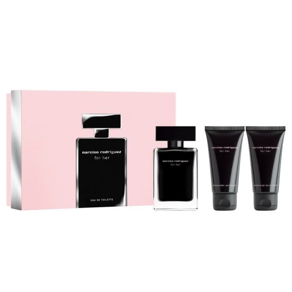 Narciso Rodriguez For Her zestaw woda toaletowa 50ml + balsam do ciała 50ml + żel pod prysznic 50ml