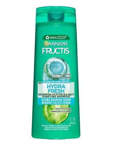 Garnier Fructis Hydra Fresh szampon oczyszczający do włosów przetłuszczających się z suchymi końcówkami 400ml
