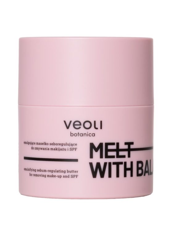 Veoli Botanica Melt With Balance emulgujące masełko seboregulujące do zmywania makijażu i SPF do skóry z niedoskonałościami 40g